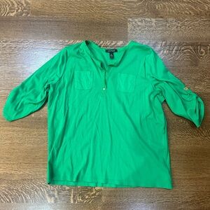 Ralph Lauren 3 X green three-quarter length sleeve V-neck top